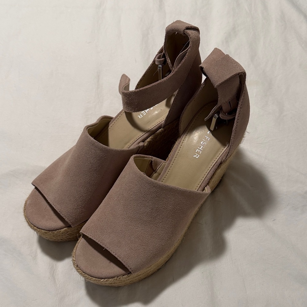 Marc Fisher Taupe Wedge Sandals